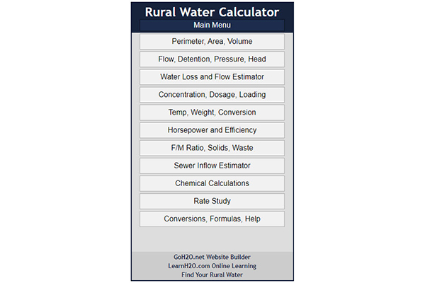 Rural Water Calculator